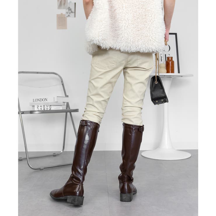 フロントジッパーツイルスキニーパンツ スリム ゆったり | atONE | 詳細画像32 