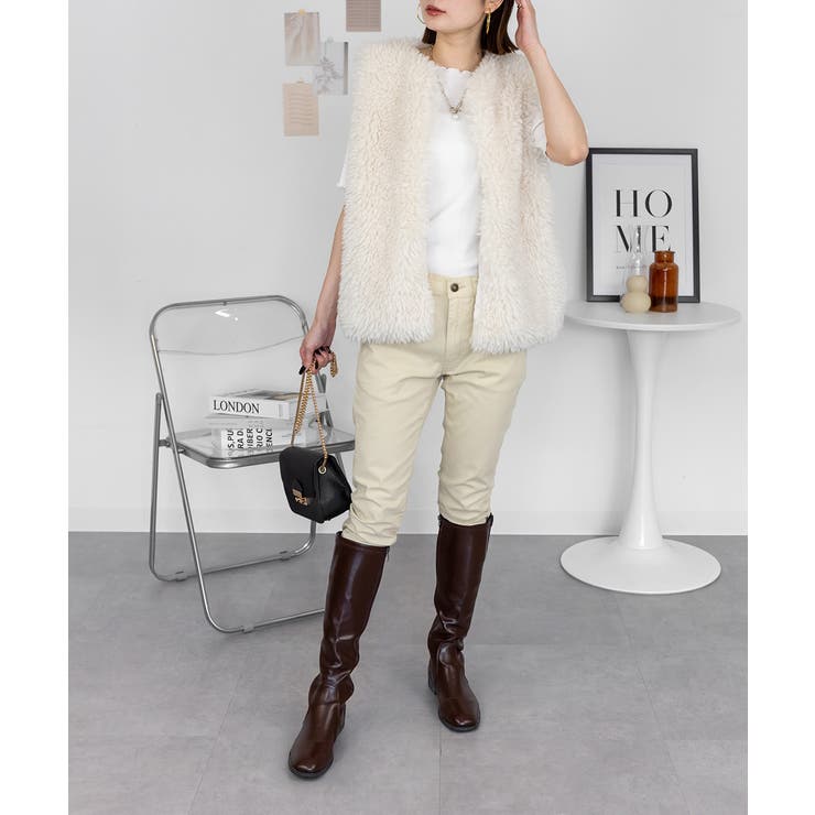 フロントジッパーツイルスキニーパンツ スリム ゆったり | atONE | 詳細画像33 