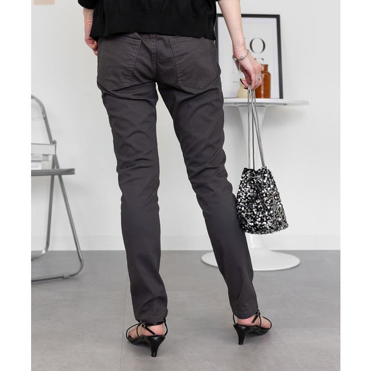 フロントジッパーツイルスキニーパンツ スリム ゆったり | atONE | 詳細画像39 