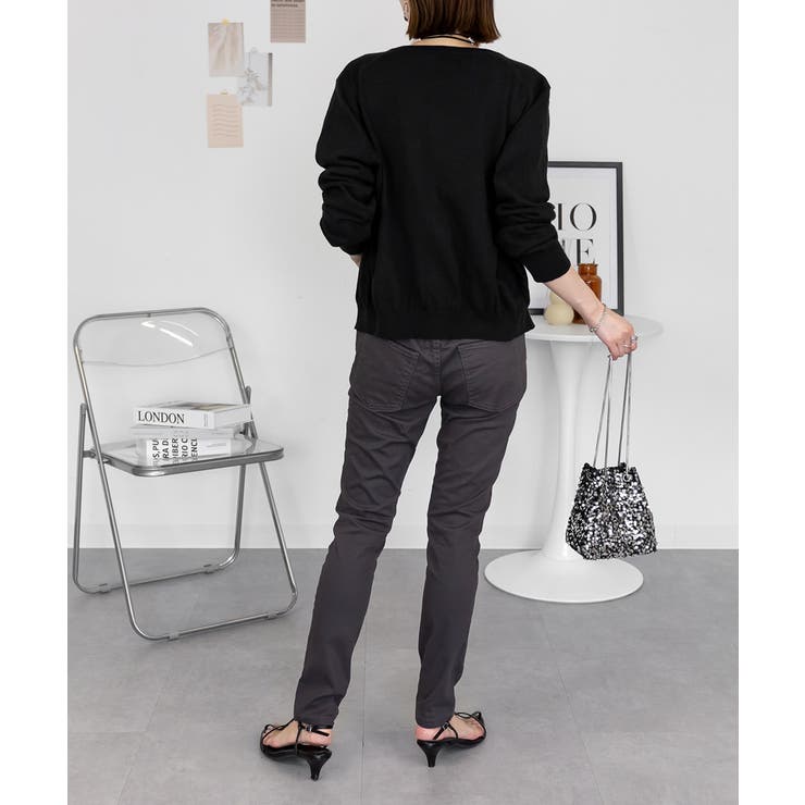 フロントジッパーツイルスキニーパンツ スリム ゆったり | atONE | 詳細画像42 