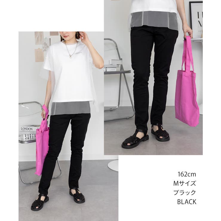 フロントジッパーツイルスキニーパンツ スリム ゆったり[品番