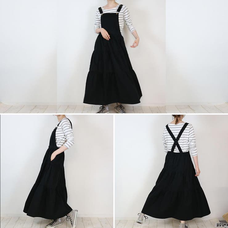 サロペットティアードマキシスカート | atONE | 詳細画像3 