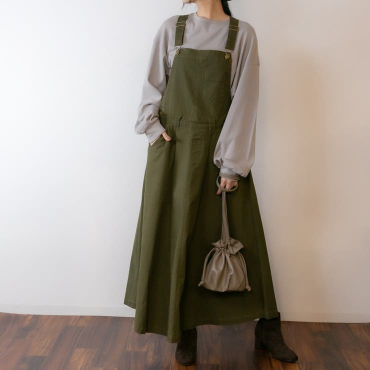 マキシ丈フレアサロペスカート | atONE | 詳細画像21 