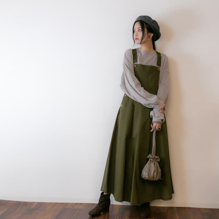 マキシ丈フレアサロペスカート | atONE | 詳細画像23 