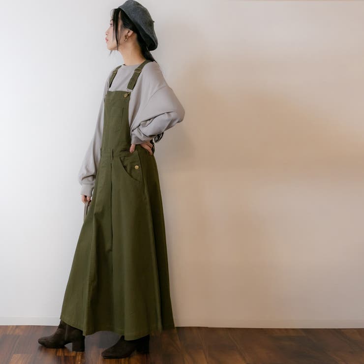 マキシ丈フレアサロペスカート | atONE | 詳細画像24 