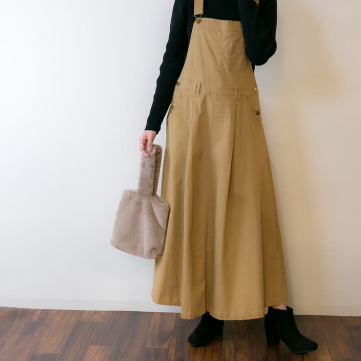 マキシ丈フレアサロペスカート | atONE | 詳細画像25 