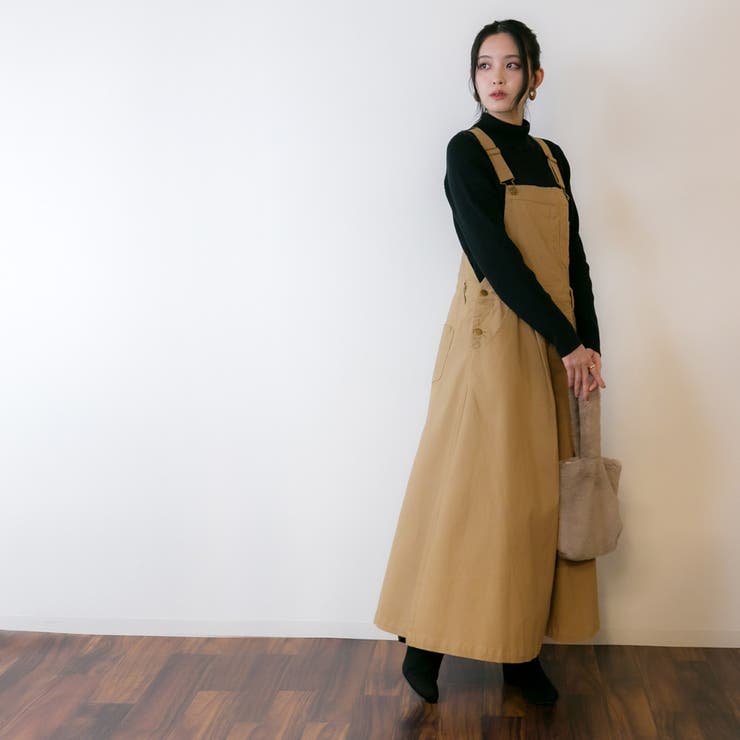 マキシ丈フレアサロペスカート | atONE | 詳細画像30 