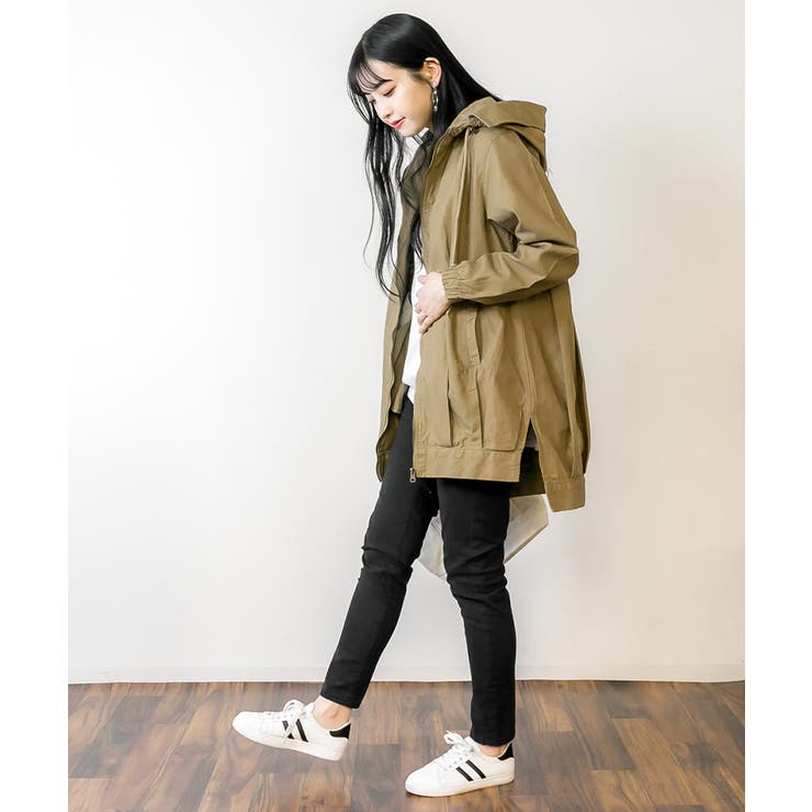 フード付きレース裾ジャケット フード付きレース裾ジャケット