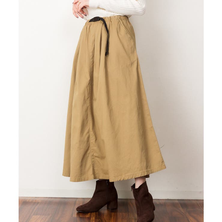 ウエストアジャスター付きマキシスカート[品番：ATOW0000888]｜atONE