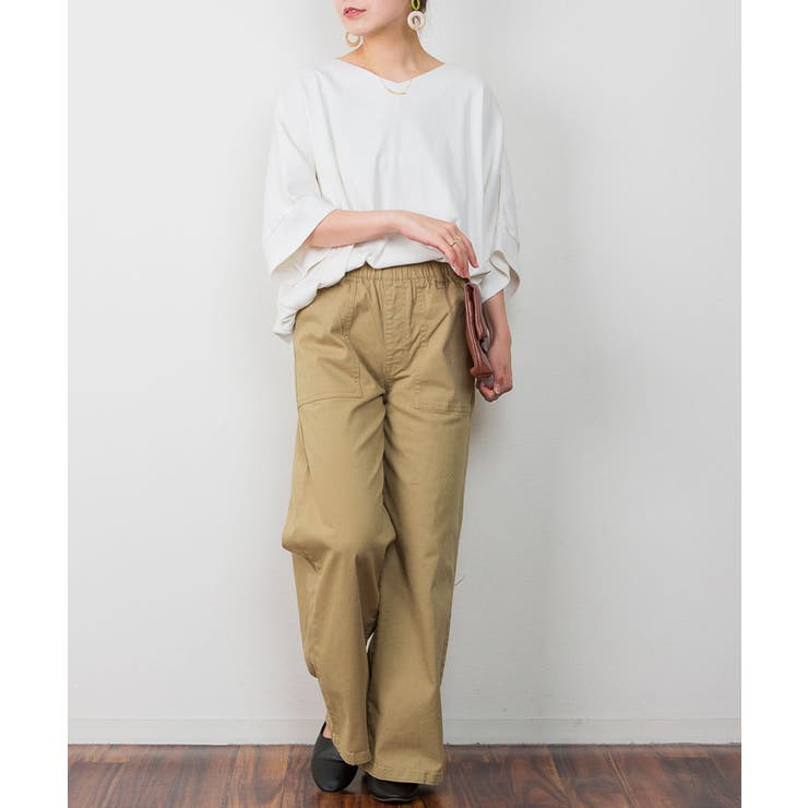 ウエストゴムストレッチツイルベイカーパンツ | atONE | 詳細画像10 