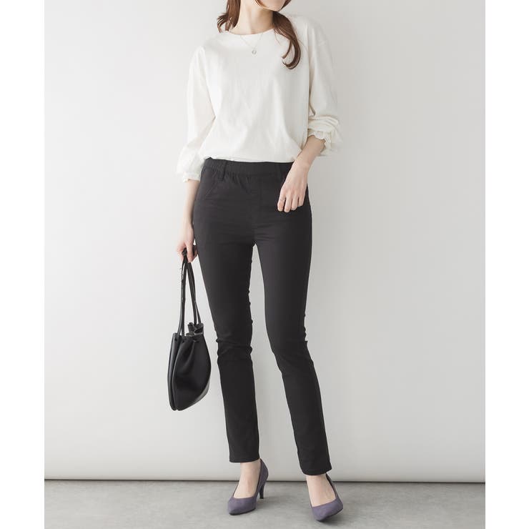 紐付きウエストゴムツイルパンツ | atONE | 詳細画像12 