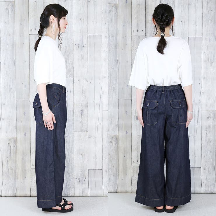 6 5ozライトオンスデニムワイドパンツ ライトオンス[品番