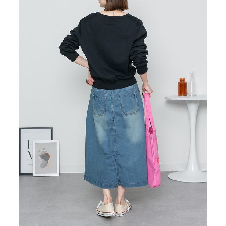 9.5OZストレッチデニムベイカースカート | atONE | 詳細画像10 