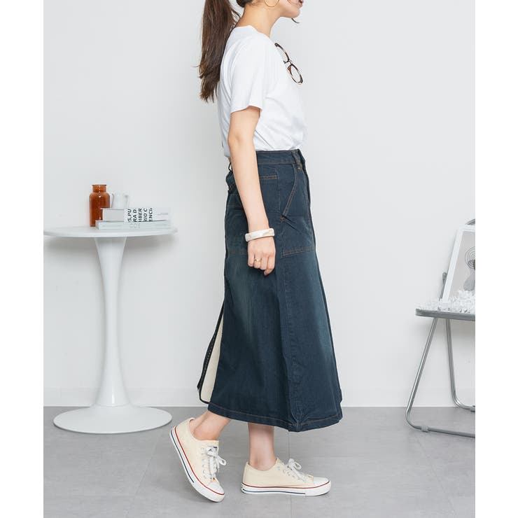 9.5OZストレッチデニムベイカースカート | atONE | 詳細画像16 