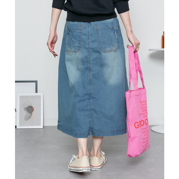 9.5OZストレッチデニムベイカースカート | atONE | 詳細画像7 