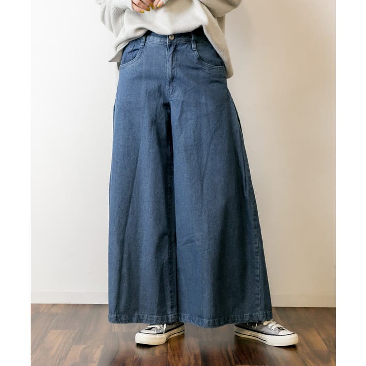 デニムバギーパンツ ゆったりだけどお洒落なワイドデニム デニム | atONE | 詳細画像9 