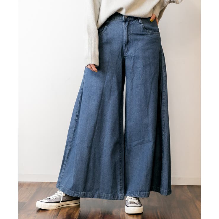 デニムバギーパンツ ゆったりだけどお洒落なワイドデニム デニム | atONE | 詳細画像10 