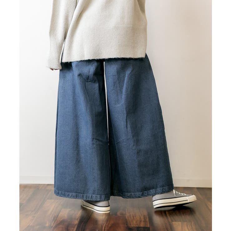 デニムバギーパンツ ゆったりだけどお洒落なワイドデニム デニム | atONE | 詳細画像12 