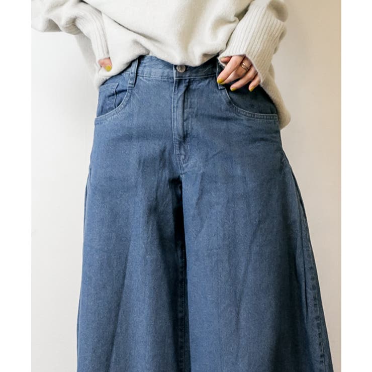 デニムバギーパンツ ゆったりだけどお洒落なワイドデニム デニム | atONE | 詳細画像13 