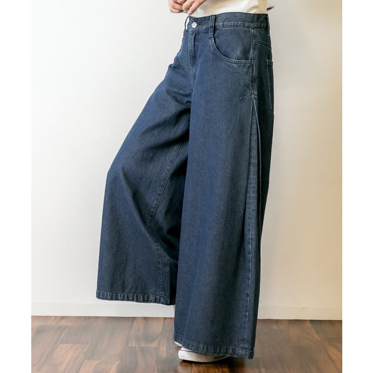デニムバギーパンツ ゆったりだけどお洒落なワイドデニム デニム | atONE | 詳細画像19 