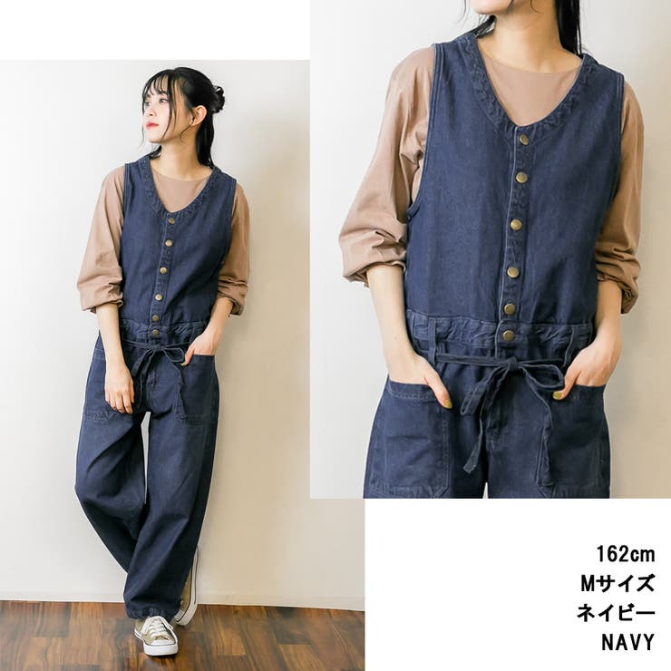 デニムノースリーブマキシパンツ レディースファッション通販 キャミ | atONE | 詳細画像1 