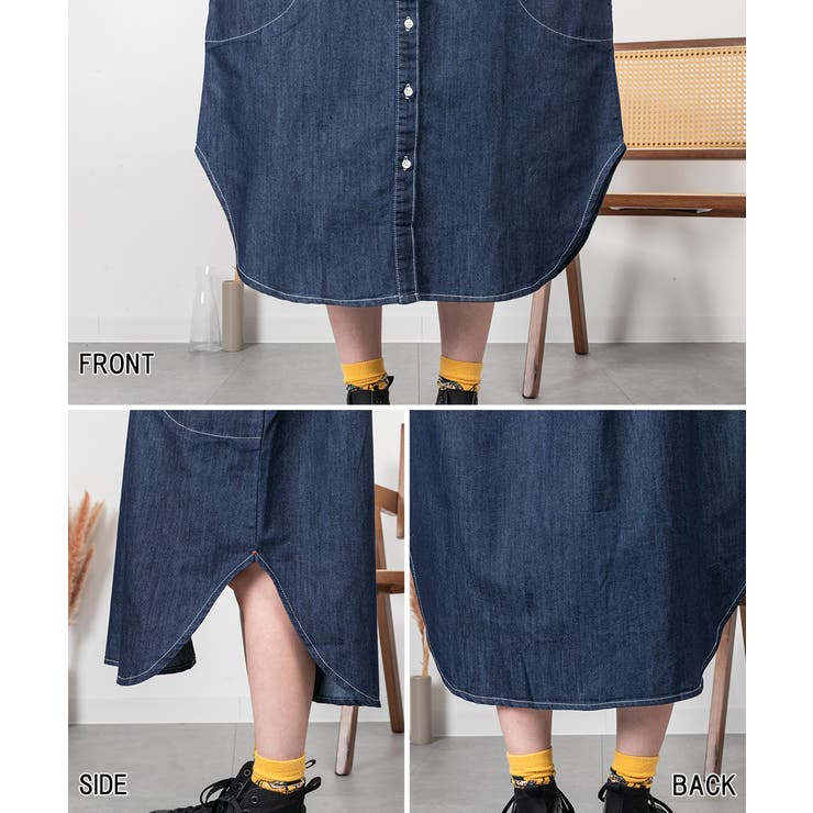 ヴィンテージ加工デニムワンピース | atONE | 詳細画像15 