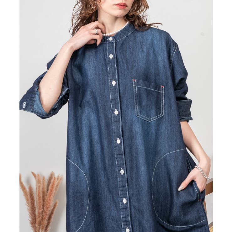 ヴィンテージ加工デニムワンピース | atONE | 詳細画像3 