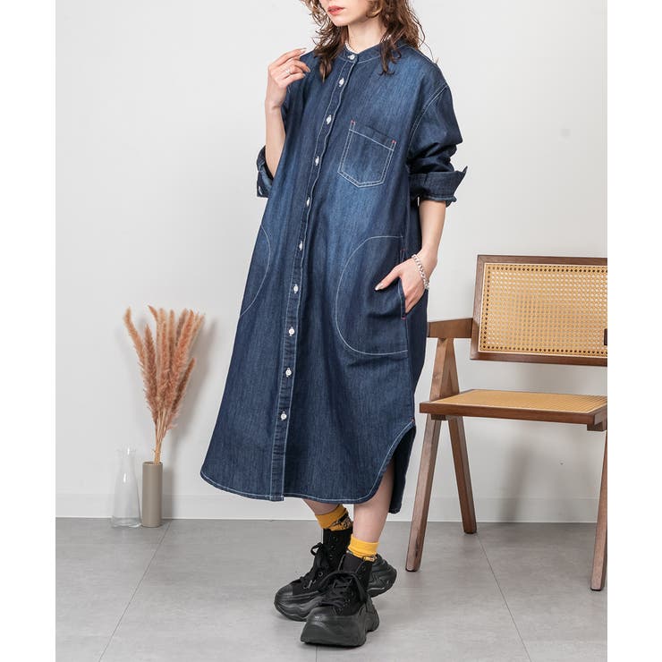 ヴィンテージ加工デニムワンピース | atONE | 詳細画像7 