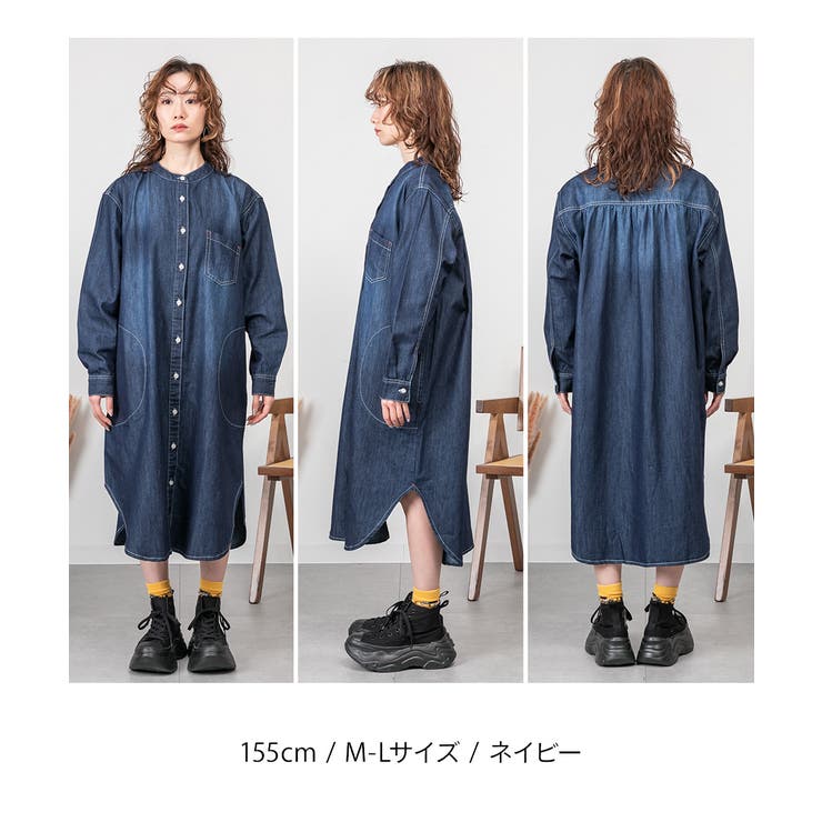 ヴィンテージ加工デニムワンピース | atONE | 詳細画像9 