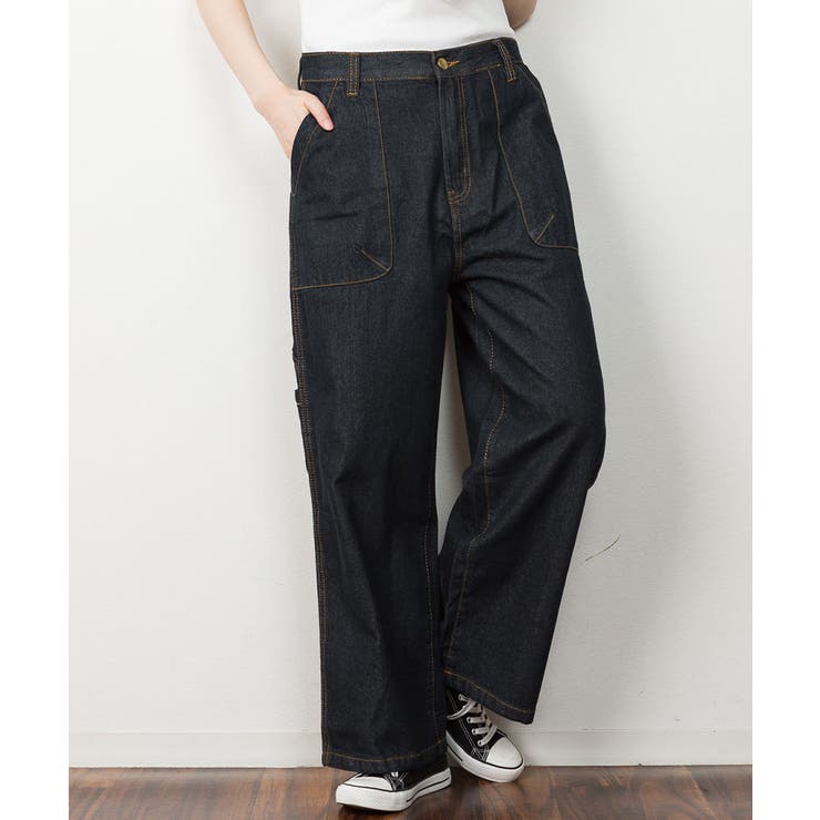 ワンウォッシュネイビー | ボーイッシュペインターパンツ | atONE