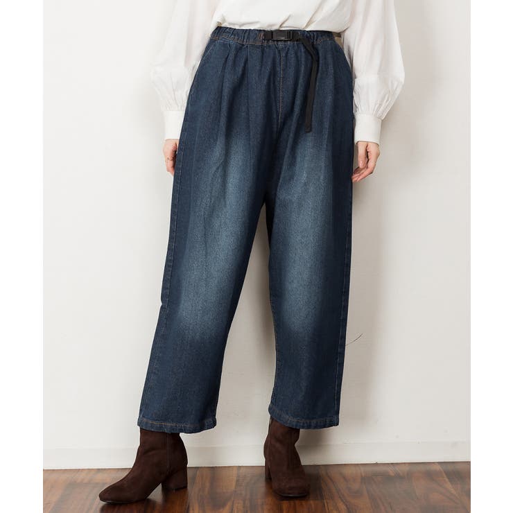 前バックルバルーンデニムパンツ[品番：ATOW0000903]｜atONE