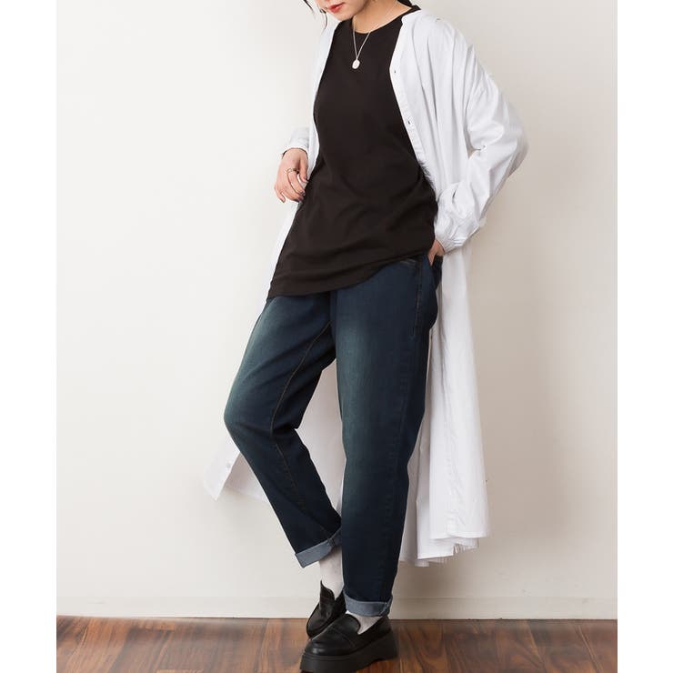 ウエストゴムテーパードデニムパンツ | atONE | 詳細画像21 