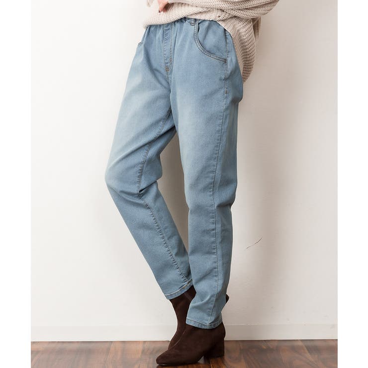 ウエストゴムテーパードデニムパンツ | atONE | 詳細画像30 