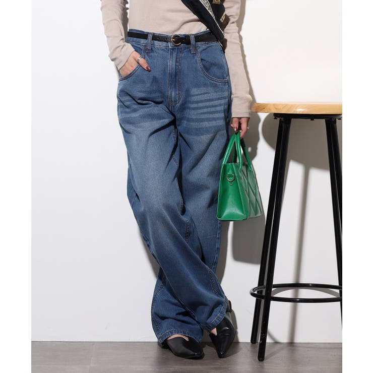 デニムカーヴィーパンツ | atONE | 詳細画像1 