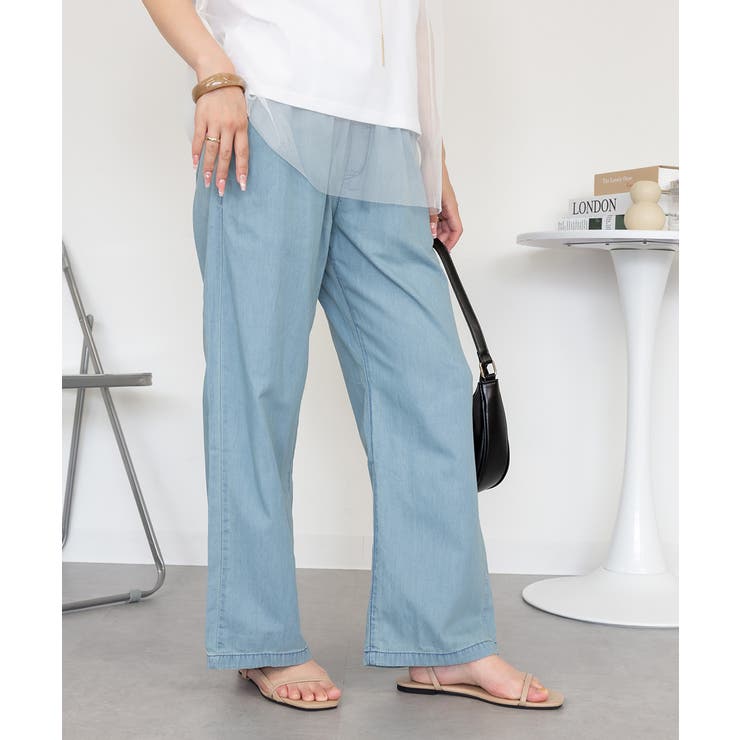 エアリーデニム ウエストゴムパンツ | atONE | 詳細画像2 