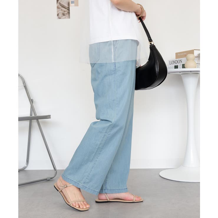 エアリーデニム ウエストゴムパンツ | atONE | 詳細画像3 