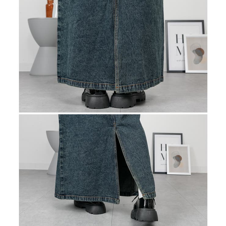 配色ショルダーデニムサロペットスカート | atONE | 詳細画像30 