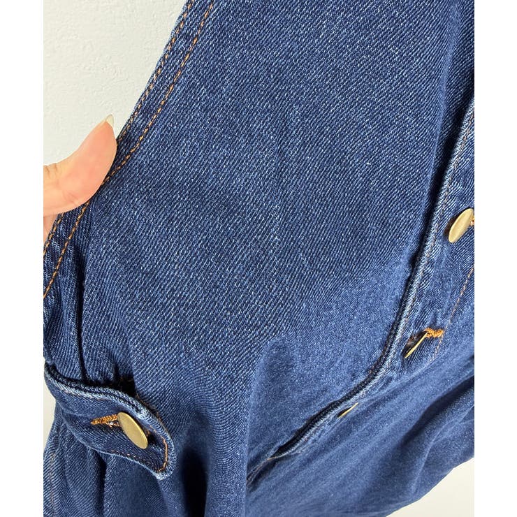 配色ショルダーデニムサロペットスカート | atONE | 詳細画像34 