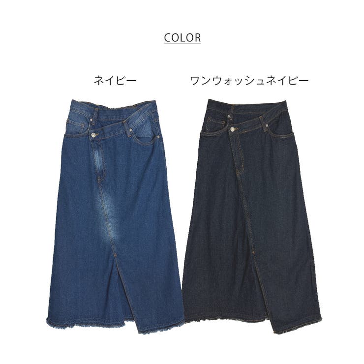 アシメウエストラップ風デニムスカート | atONE | 詳細画像18 