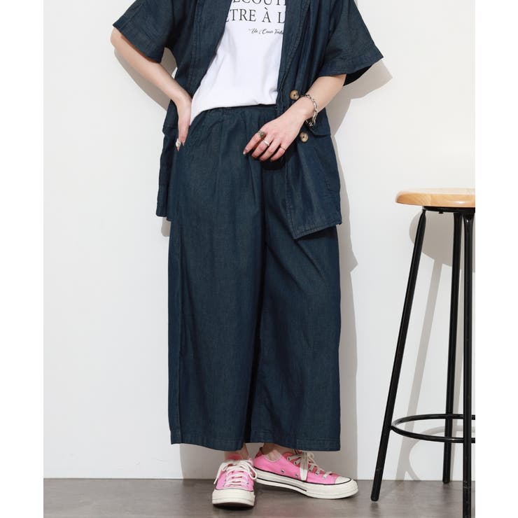 エアリーデニム前タックワイドパンツ | atONE | 詳細画像36 