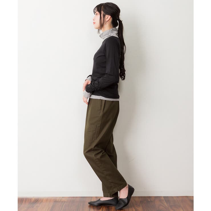 くしゅタートルネック指穴ロングTシャツ ロンt 丸首 | atONE | 詳細画像22 