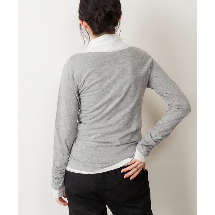 くしゅタートルネック指穴ロングTシャツ ロンt 丸首 | atONE | 詳細画像38 