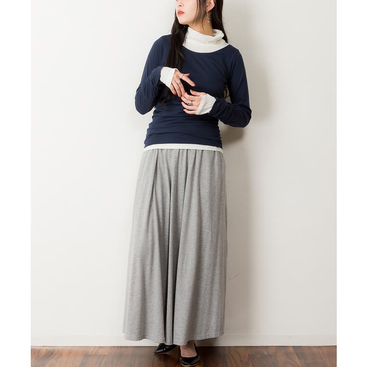 くしゅタートルネック指穴ロングTシャツ ロンt 丸首 | atONE | 詳細画像40 