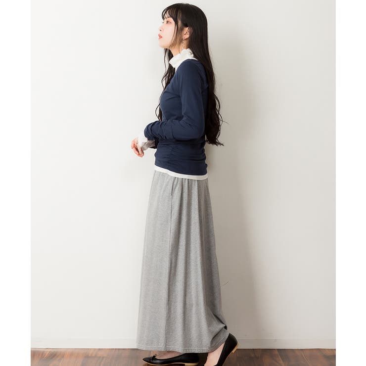 くしゅタートルネック指穴ロングTシャツ ロンt 丸首 | atONE | 詳細画像41 