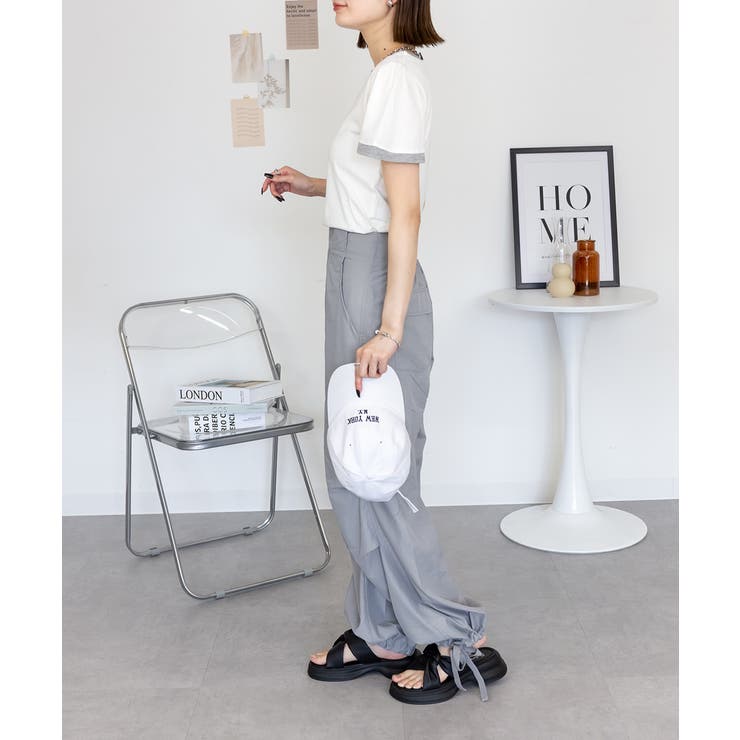 フレアー袖シャーリングカットソー バイカラー レイヤード | atONE | 詳細画像40 