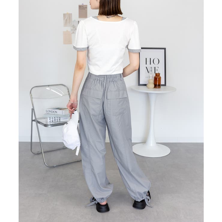 フレアー袖シャーリングカットソー バイカラー レイヤード | atONE | 詳細画像41 