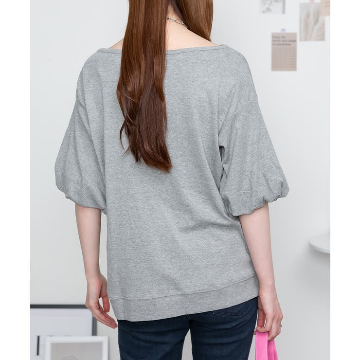 フレア袖ドロップショルダーTシャツ パフ ハーフ | atONE | 詳細画像17 