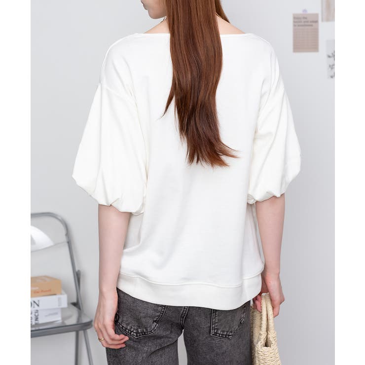 フレア袖ドロップショルダーTシャツ パフ ハーフ | atONE | 詳細画像38 