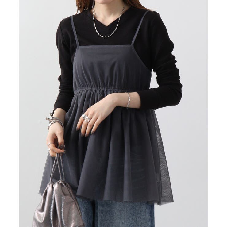 ワッフルVネック長袖Tシャツ ロングスリーブカットソー ロンt | atONE | 詳細画像53 