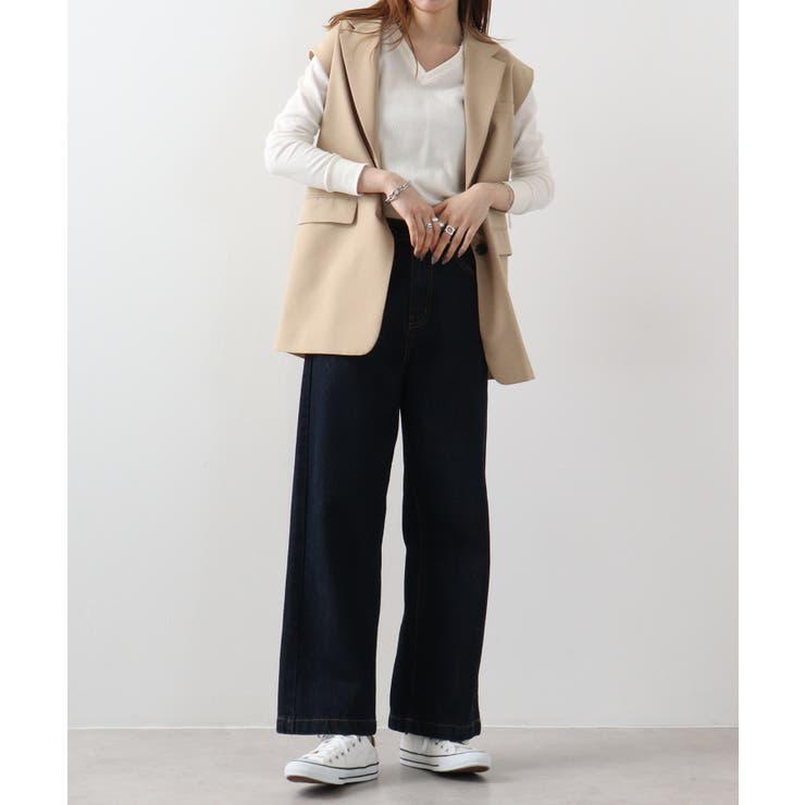 ワッフルVネック長袖Tシャツ ロングスリーブカットソー ロンt | atONE | 詳細画像61 